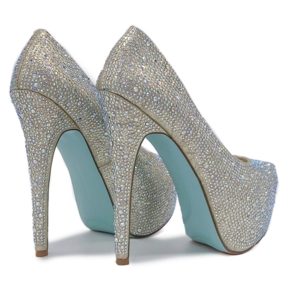 Betsey Johnson Blue Champagne WISH Platform - Picture 2 of 8